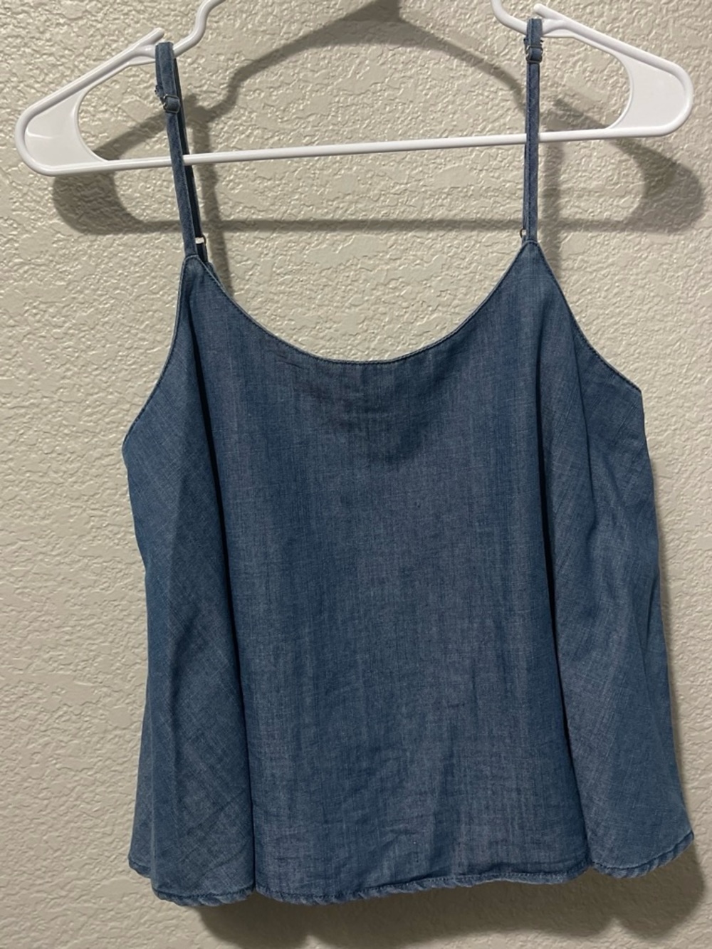 Paper Crane Denim-Effect Blue Spaghetti Strap Cami